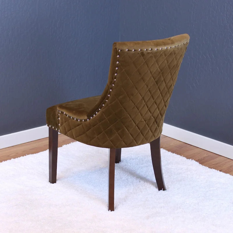 Chaises de salle à manger en velours capitonné (lot de 2)