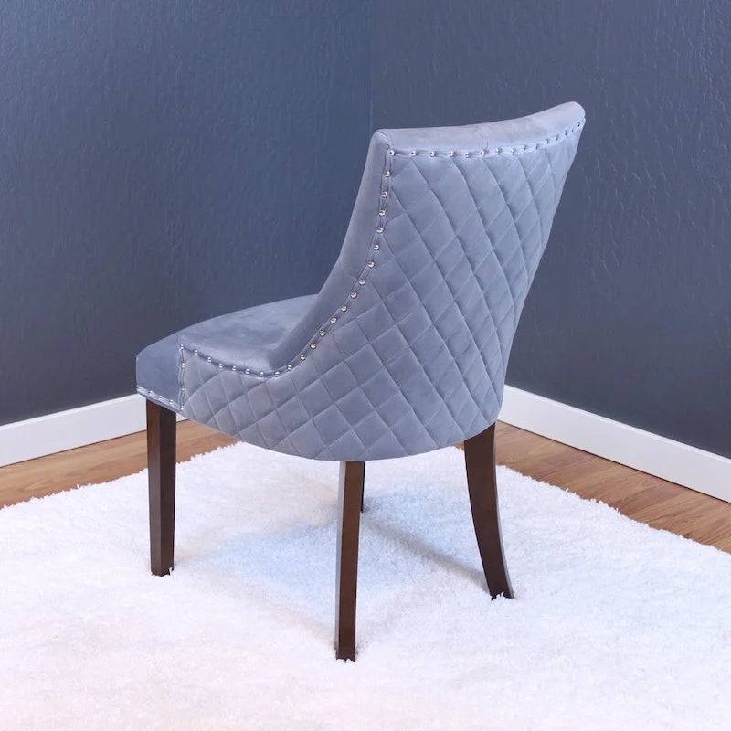 Chaises de salle à manger en velours capitonné (lot de 2)
