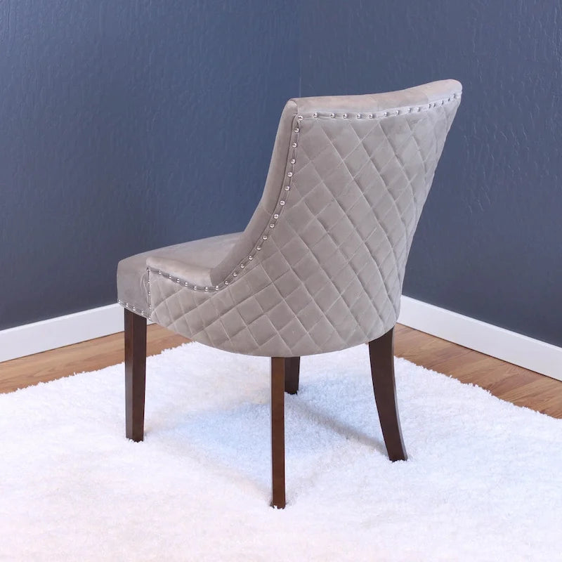 Chaises de salle à manger en velours capitonné (lot de 2)