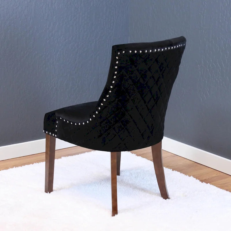 Chaises de salle à manger en velours capitonné (lot de 2)