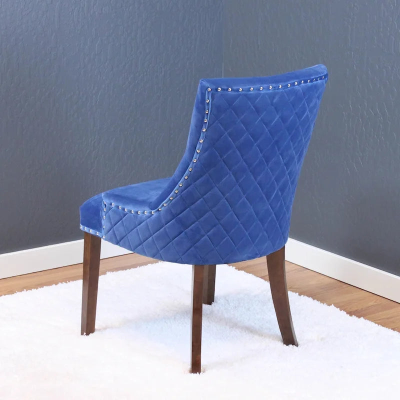 Chaises de salle à manger en velours capitonné (lot de 2)