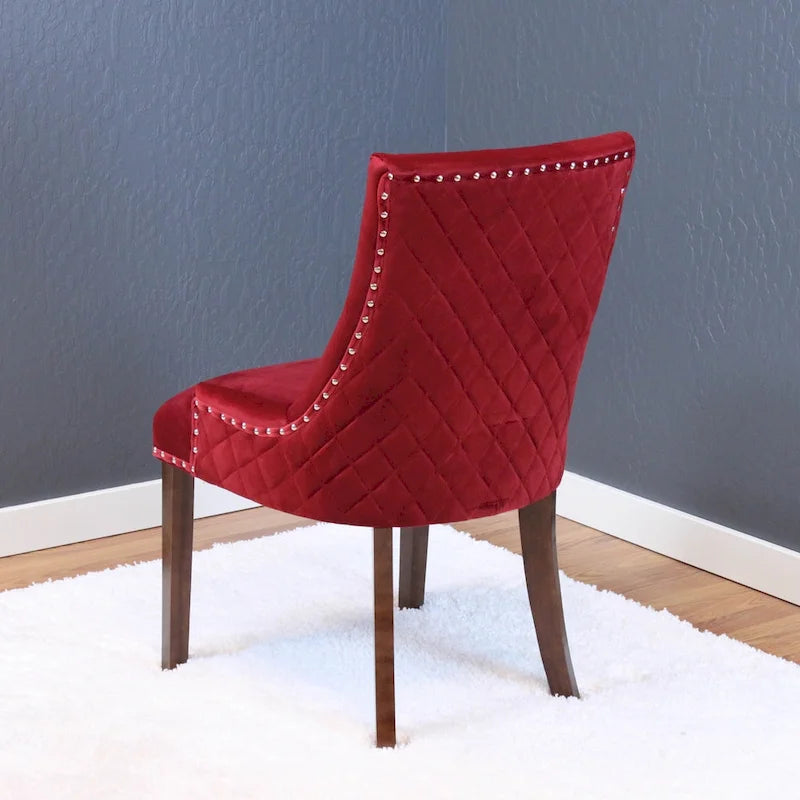 Chaises de salle à manger en velours capitonné (lot de 2)