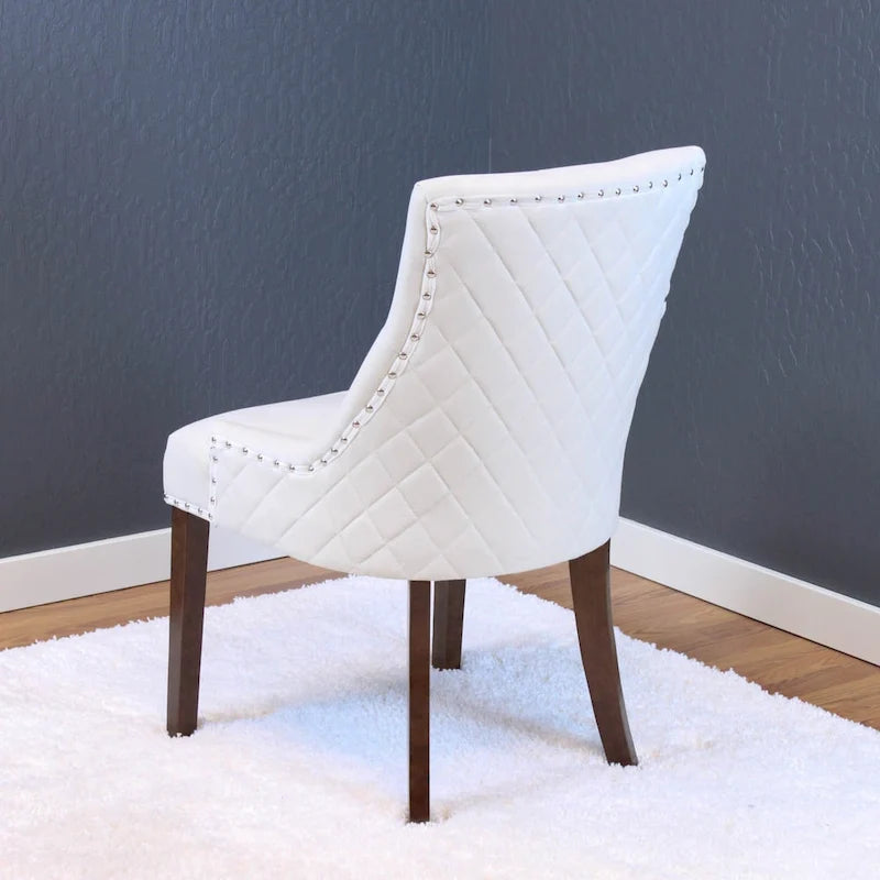 Chaises de salle à manger en velours capitonné (lot de 2)