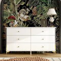 Commode à 6 tiroirs Commode moderne blanche Commode de rangement en bois