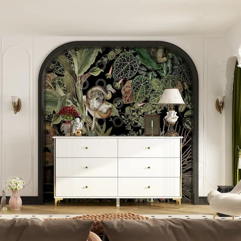 Commode à 6 tiroirs Commode moderne blanche Commode de rangement en bois