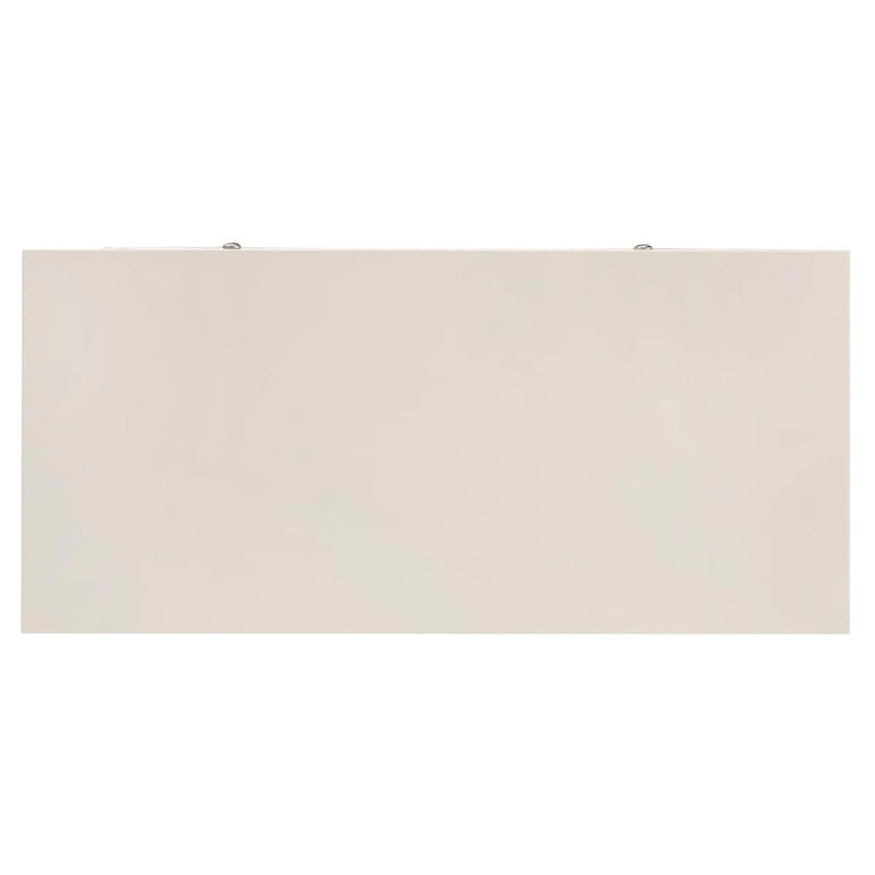 Commode à façade de tiroir en lin beige au fini blanc par Classic