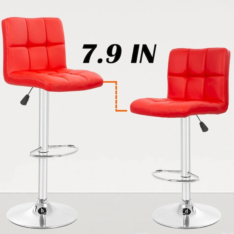 Tabourets de bar pivotants en cuir synthétique modernes à hauteur réglable (lot de 2)