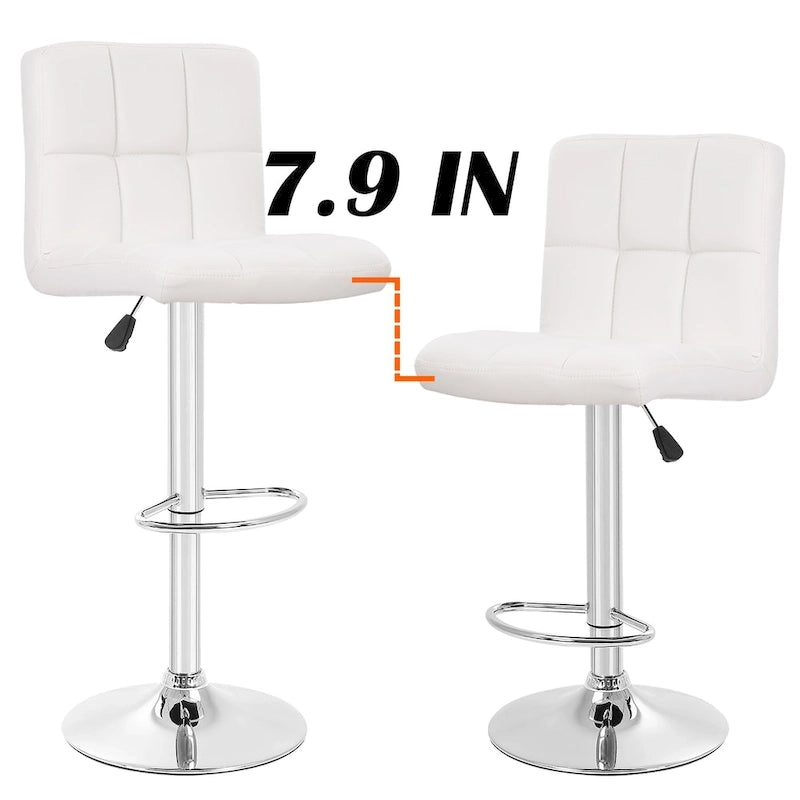 Tabourets de bar pivotants en cuir synthétique modernes à hauteur réglable (lot de 2)