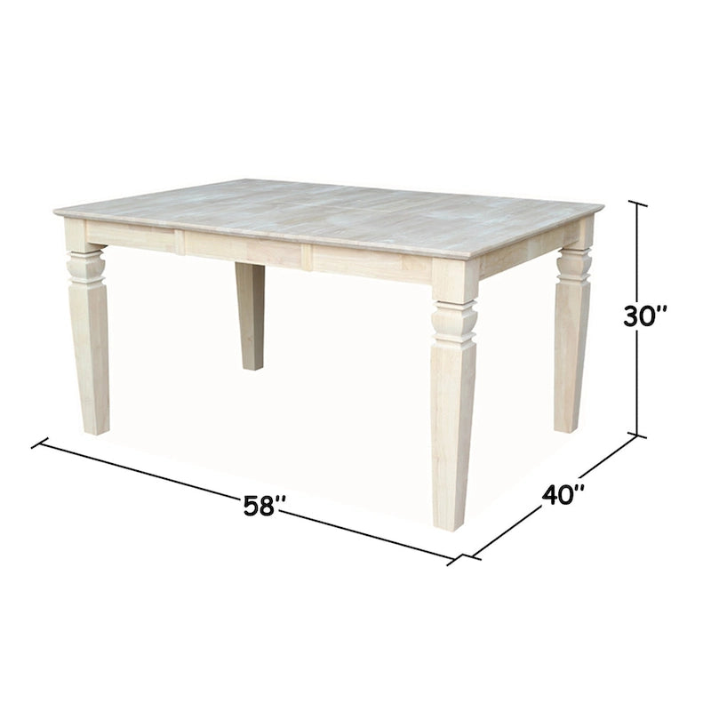Table de salle à manger à rallonges papillon – Non finie