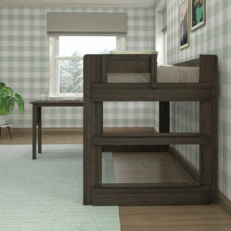 Lit mezzanine bas de style ferme avec bureau attenant (taille double)