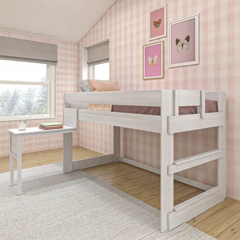 Lit mezzanine bas de style ferme avec bureau attenant (taille double)