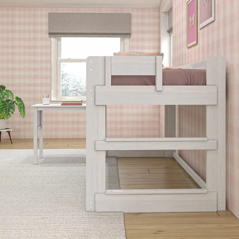 Lit mezzanine bas de style ferme avec bureau attenant (taille double)