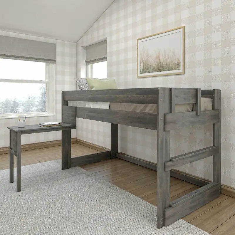 Lit mezzanine bas de style ferme avec bureau attenant (taille double)