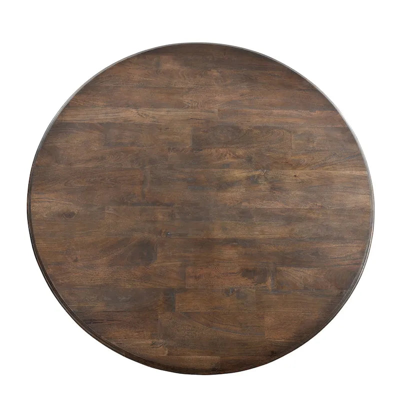 Table de salle à manger en manguier vieilli de 60 pouces de diamètre