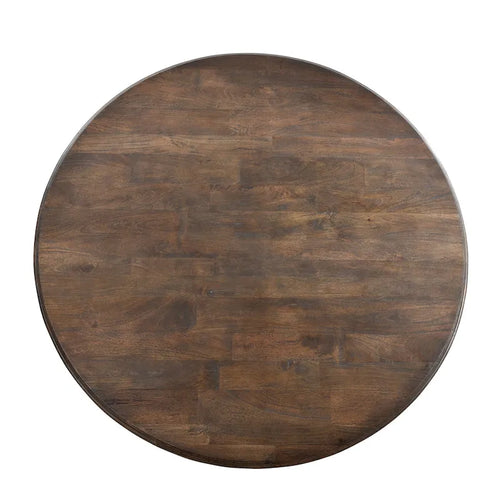 Table de salle à manger en manguier vieilli de 60 pouces de diamètre