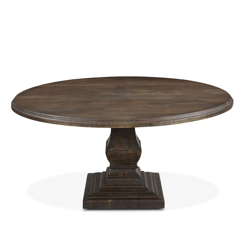 Table de salle à manger en manguier vieilli de 60 pouces de diamètre