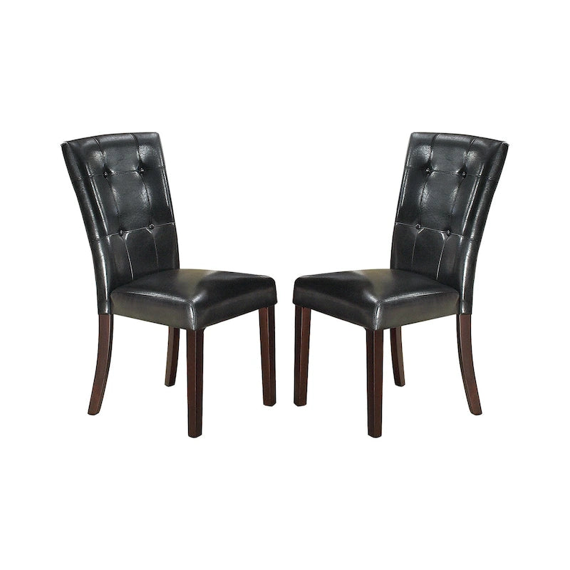 Chaise de salle à manger tapissée de cuir, lot de 2