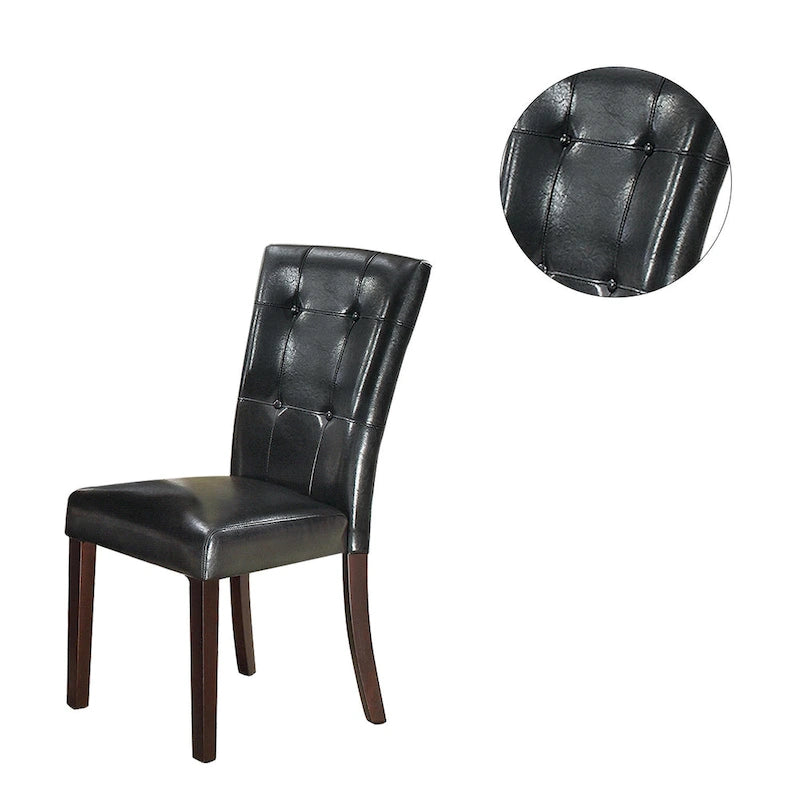 Chaise de salle à manger tapissée de cuir, lot de 2