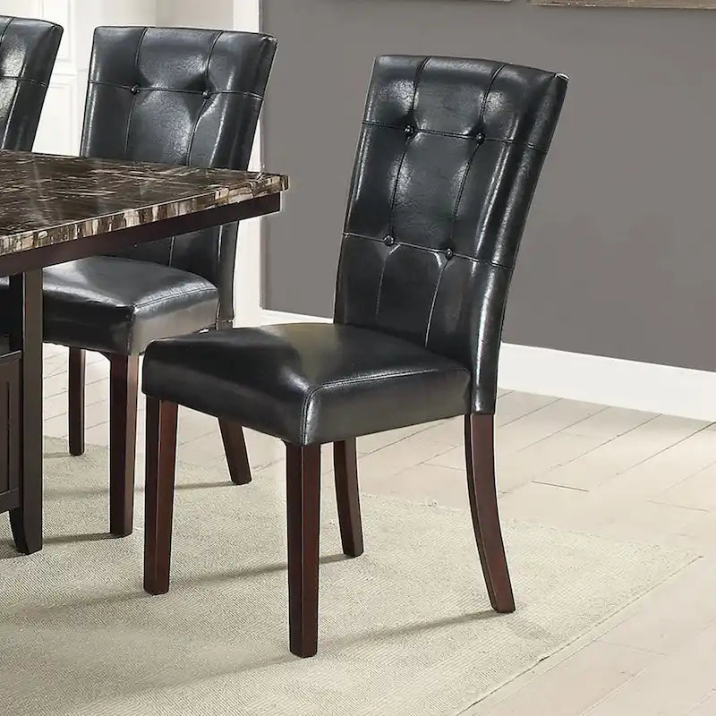 Chaise de salle à manger tapissée de cuir, lot de 2