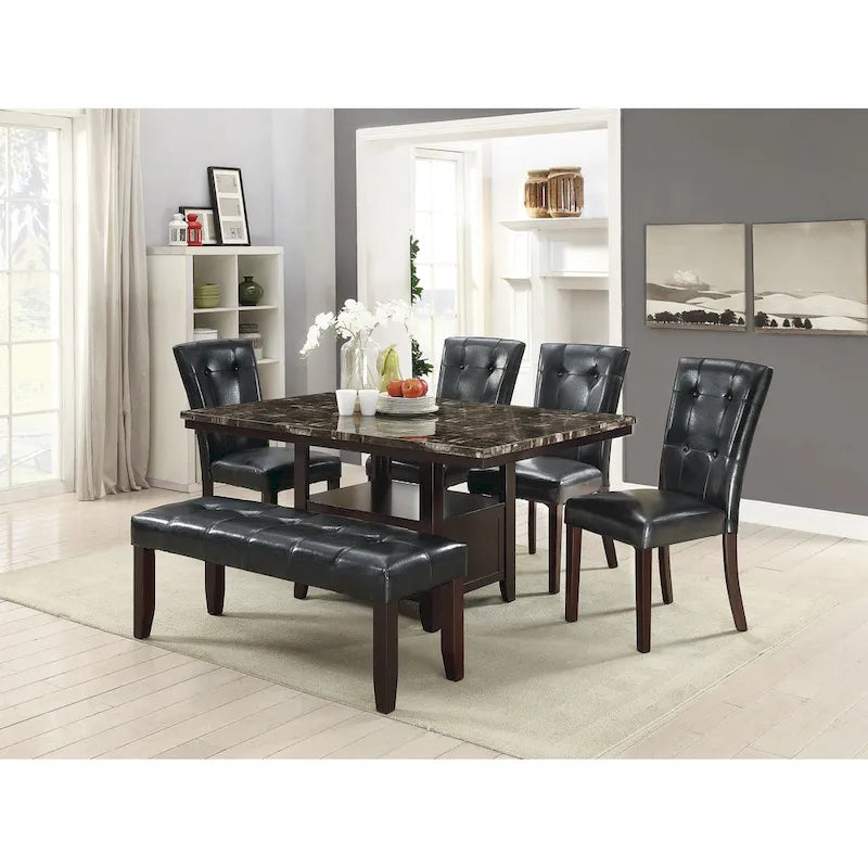Chaise de salle à manger tapissée de cuir, lot de 2
