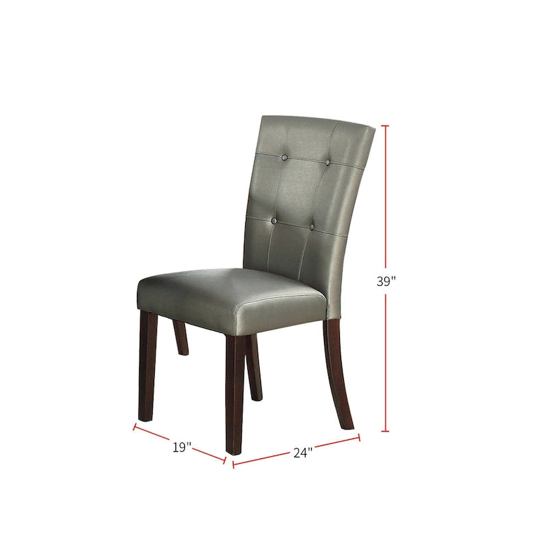 Chaise de salle à manger tapissée de cuir, lot de 2