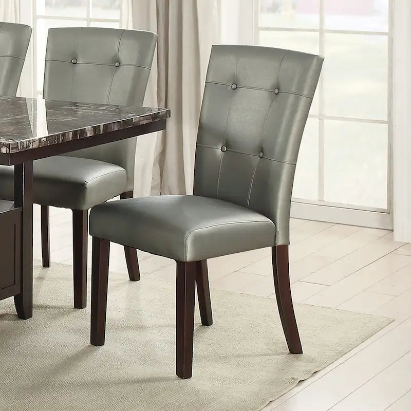 Chaise de salle à manger tapissée de cuir, lot de 2