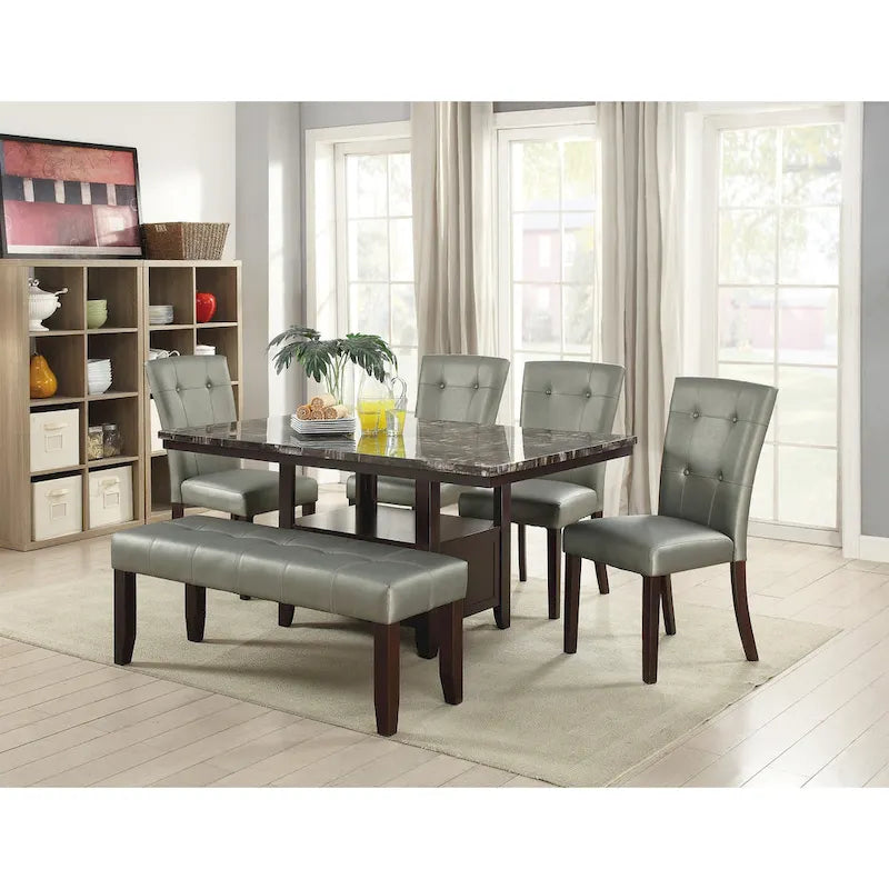 Chaise de salle à manger tapissée de cuir, lot de 2