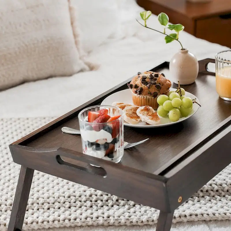 Plateau de lit Média moyen avec support tablette et téléphone