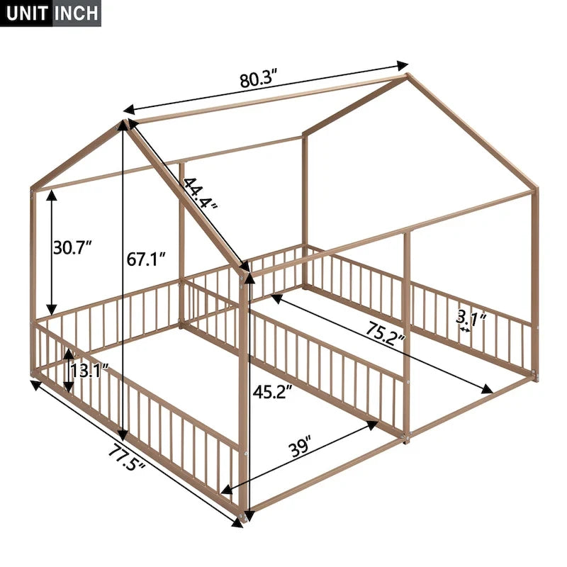 Lits plateforme Metal House Deux lits partagés Deux lits partagés