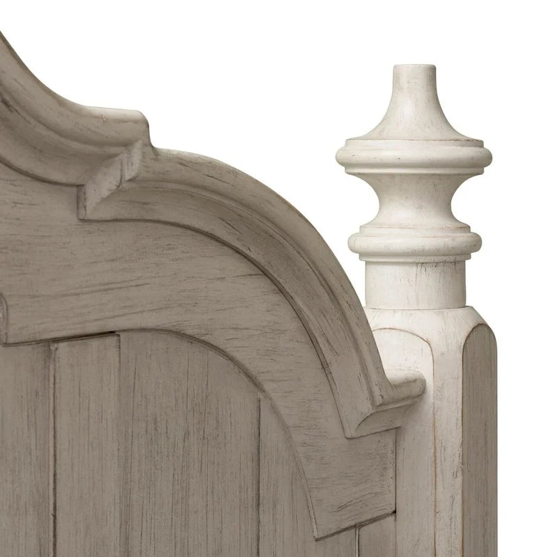 Tête de lit à colonnes grand lit blanc antique