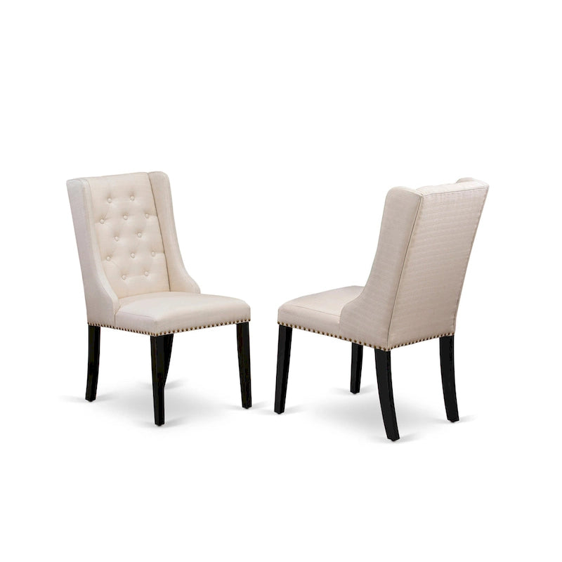Chaises de cuisine - Chaises de salle à manger capitonnées avec rivets, lot de 2 (finition et rembourrage)