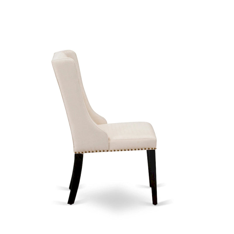 Chaises de cuisine - Chaises de salle à manger capitonnées avec rivets, lot de 2 (finition et rembourrage)