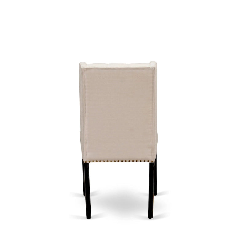 Chaises de cuisine - Chaises de salle à manger capitonnées avec rivets, lot de 2 (finition et rembourrage)