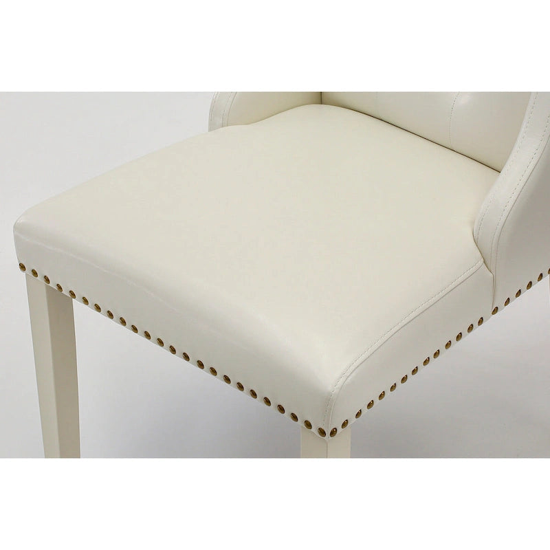 Chaises de cuisine - Chaises de salle à manger capitonnées avec rivets, lot de 2 (finition et rembourrage)