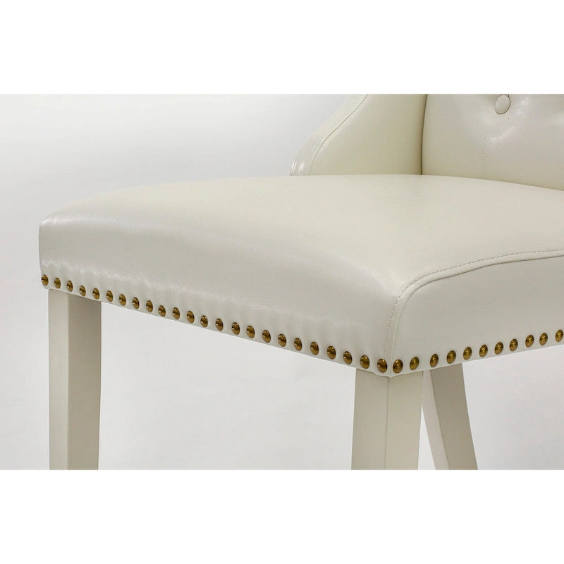 Chaises de cuisine - Chaises de salle à manger capitonnées avec rivets, lot de 2 (finition et rembourrage)