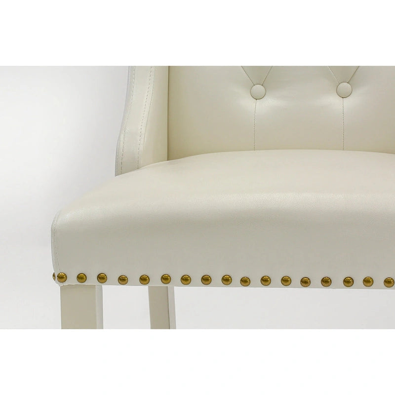 Chaises de cuisine - Chaises de salle à manger capitonnées avec rivets, lot de 2 (finition et rembourrage)