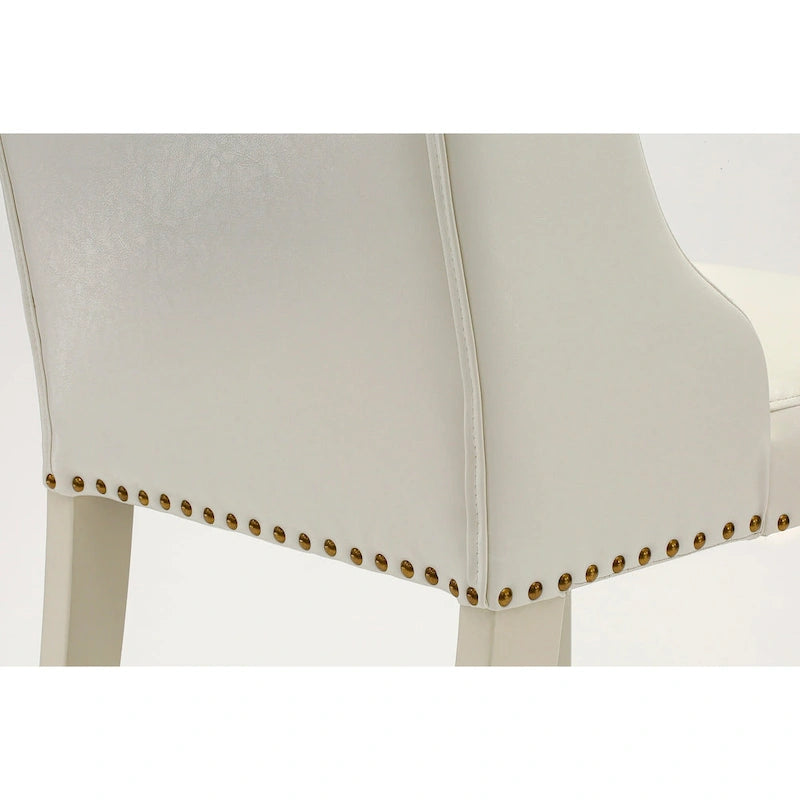 Chaises de cuisine - Chaises de salle à manger capitonnées avec rivets, lot de 2 (finition et rembourrage)