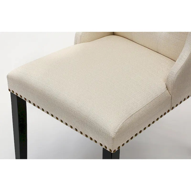 Chaises de cuisine - Chaises de salle à manger capitonnées avec rivets, lot de 2 (finition et rembourrage)