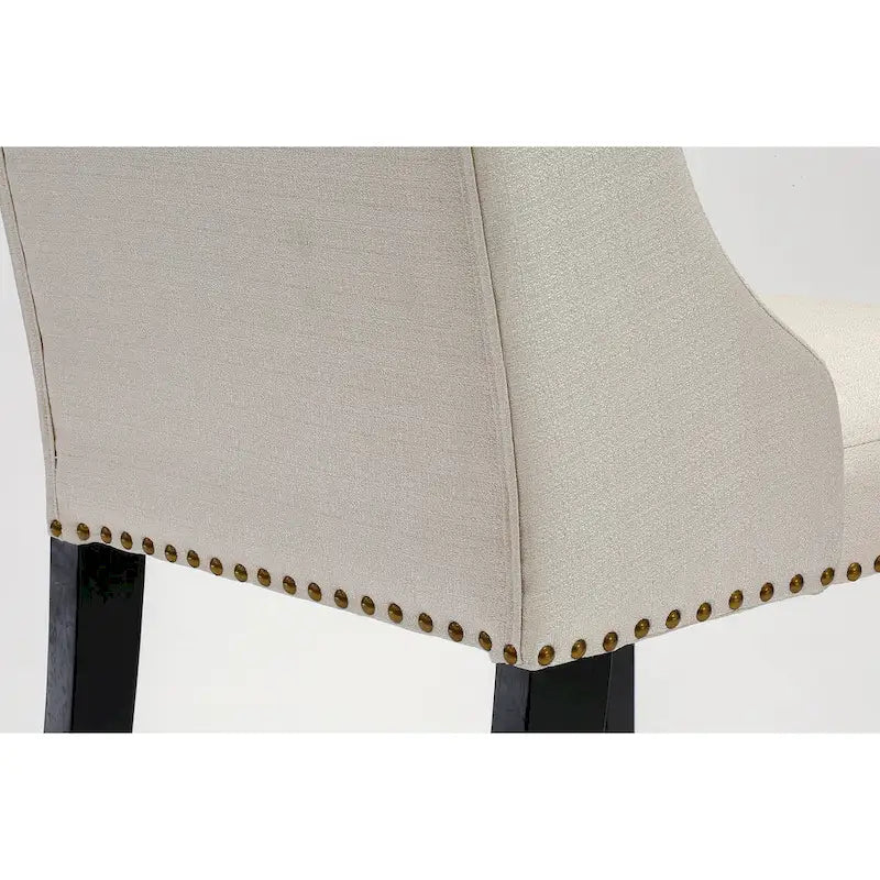 Chaises de cuisine - Chaises de salle à manger capitonnées avec rivets, lot de 2 (finition et rembourrage)