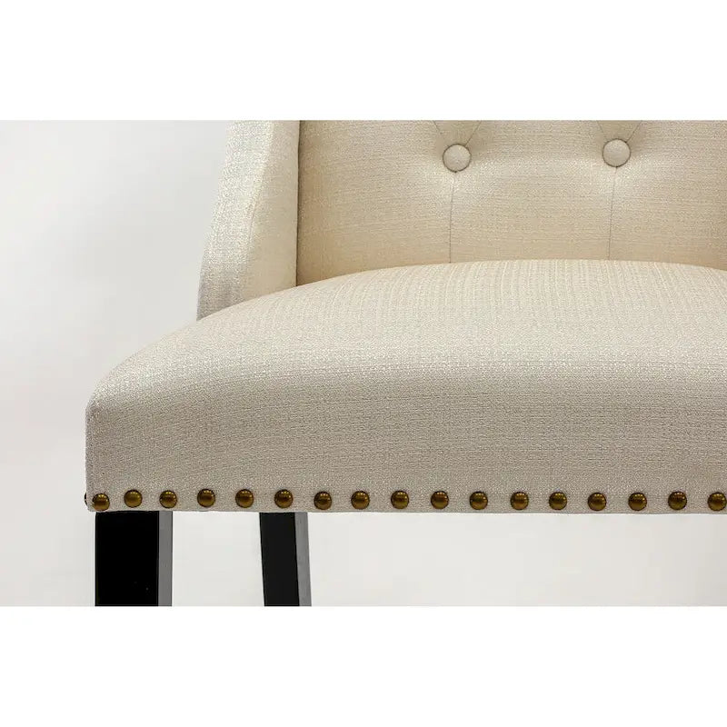 Chaises de cuisine - Chaises de salle à manger capitonnées avec rivets, lot de 2 (finition et rembourrage)
