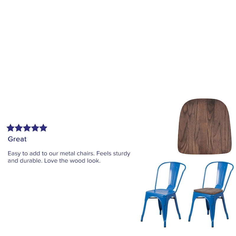 Assise en bois rustique pour chaises métalliques colorées - Fixation d'assise en bois