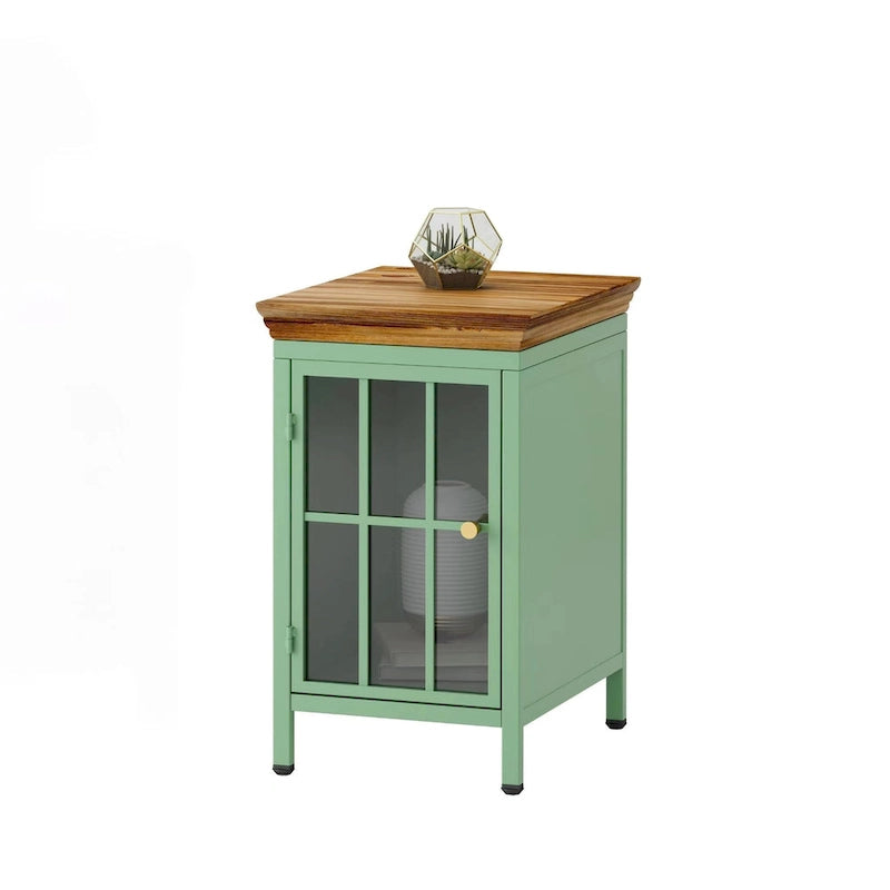 Table de chevet avec meuble de rangement et plateau en bois massif, 1 pièce/2 pièces