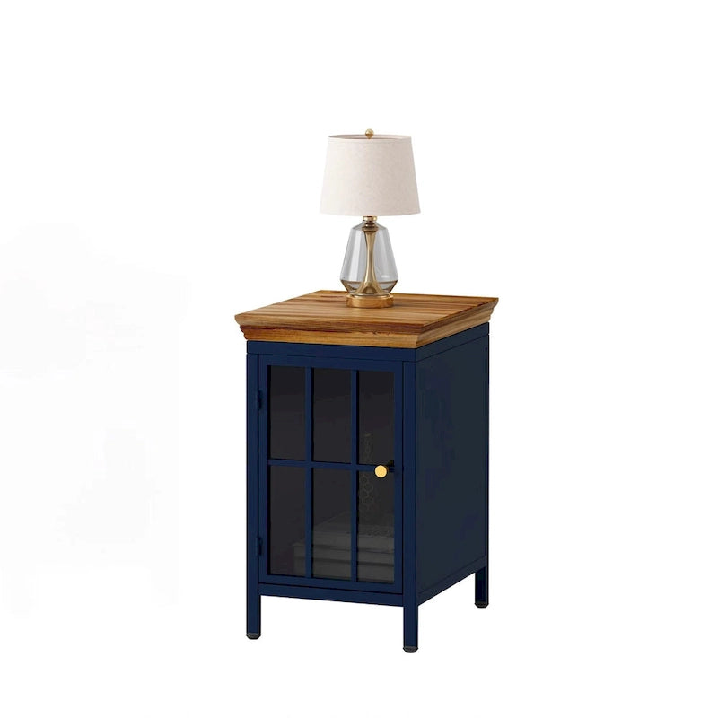 Table de chevet avec meuble de rangement et plateau en bois massif, 1 pièce/2 pièces