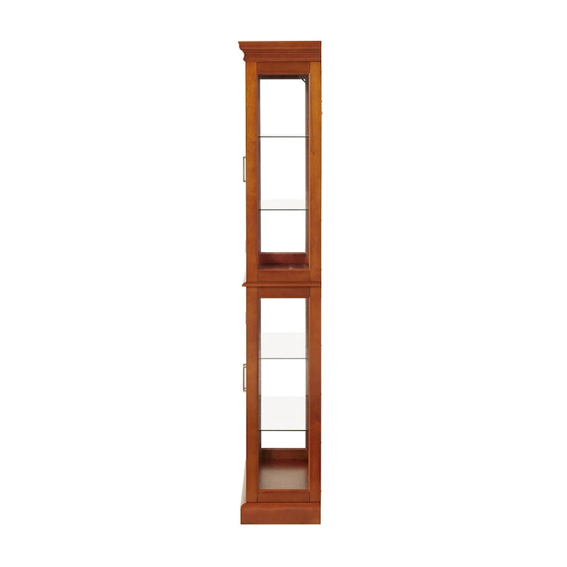 Vitrine Curio Éclairée avec Étagères Réglables, Portes en Verre Trempé (Ampoule E26 non incluse)