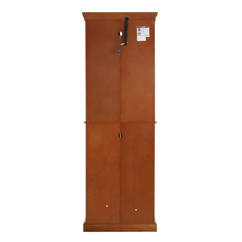 Vitrine Curio Éclairée avec Étagères Réglables, Portes en Verre Trempé (Ampoule E26 non incluse)