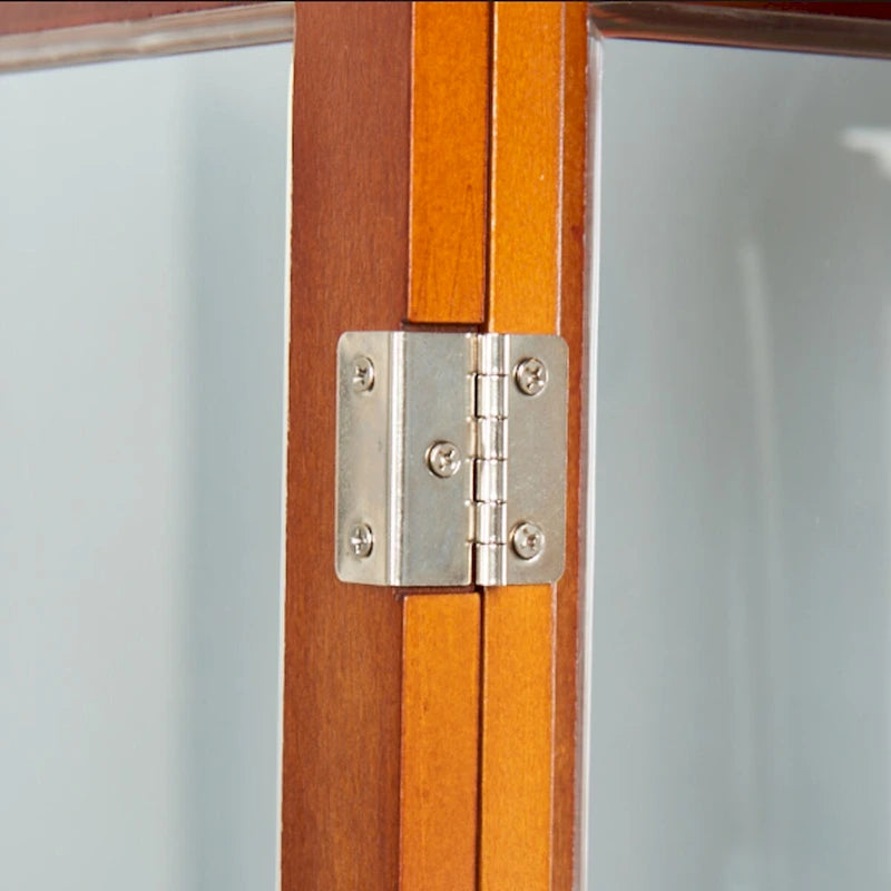 Vitrine Curio Éclairée avec Étagères Réglables, Portes en Verre Trempé (Ampoule E26 non incluse)