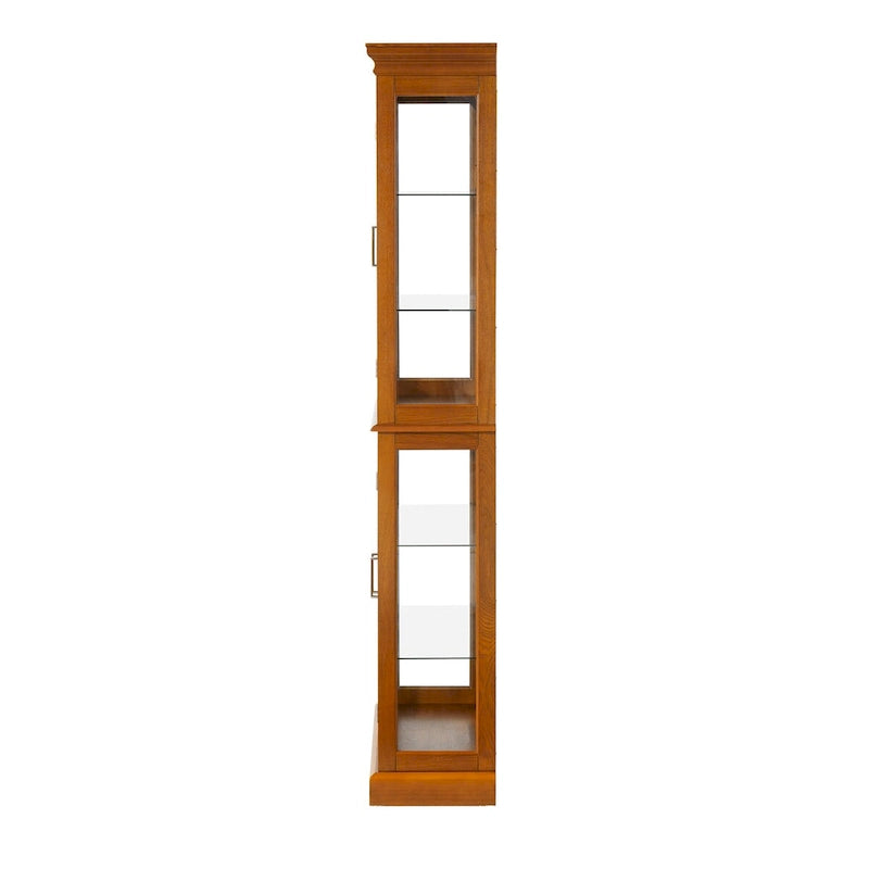 Vitrine Curio Éclairée avec Étagères Réglables, Portes en Verre Trempé (Ampoule E26 non incluse)