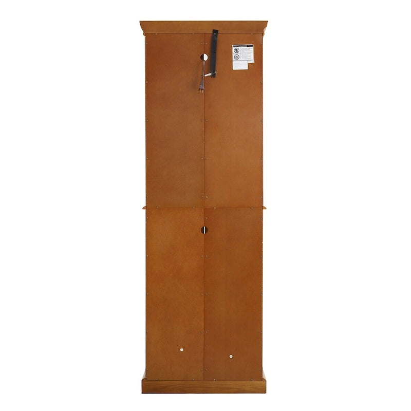Vitrine Curio Éclairée avec Étagères Réglables, Portes en Verre Trempé (Ampoule E26 non incluse)