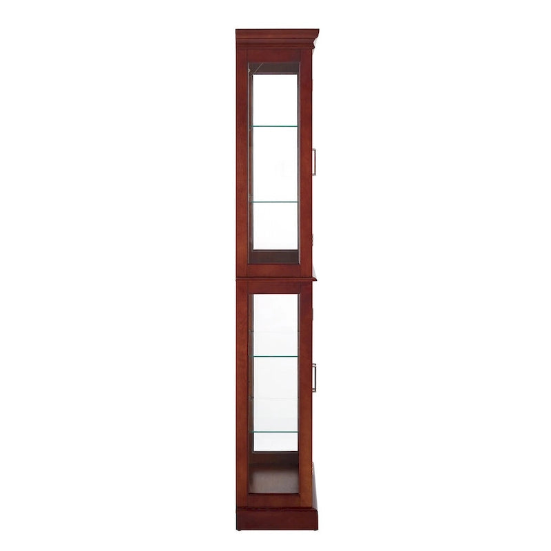 Vitrine Curio Éclairée avec Étagères Réglables, Portes en Verre Trempé (Ampoule E26 non incluse)