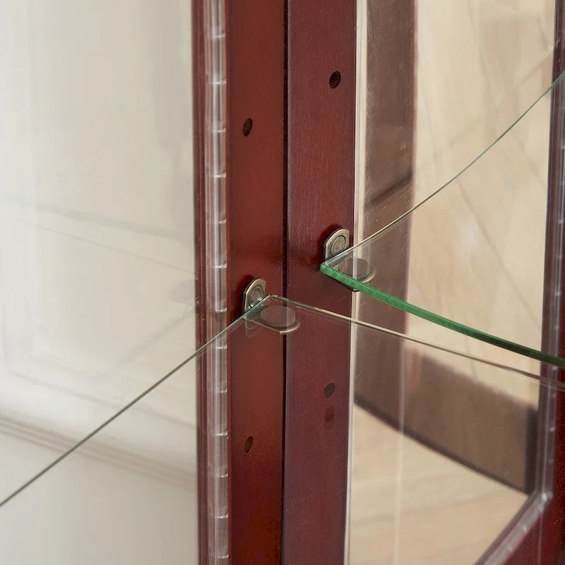 Vitrine Curio Éclairée avec Étagères Réglables, Portes en Verre Trempé (Ampoule E26 non incluse)